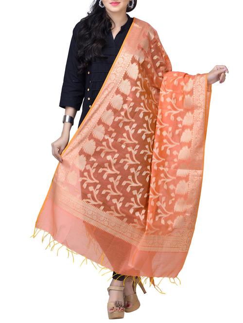 banarasi dupatta with fringes - 15729180 - Standard Image - 1