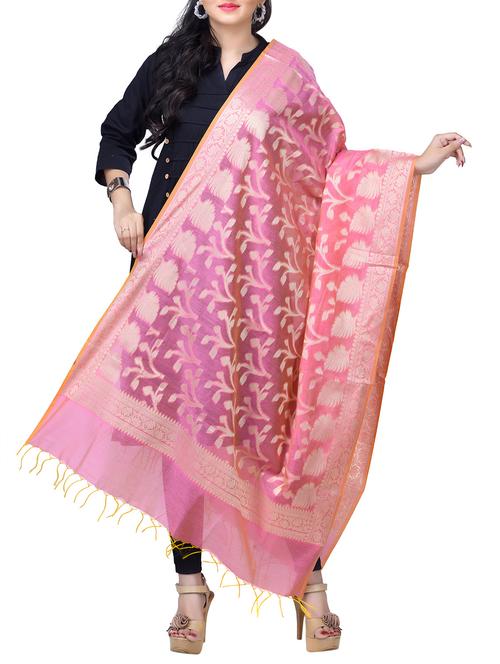banarasi dupatta with fringes - 15729181 - Standard Image - 1