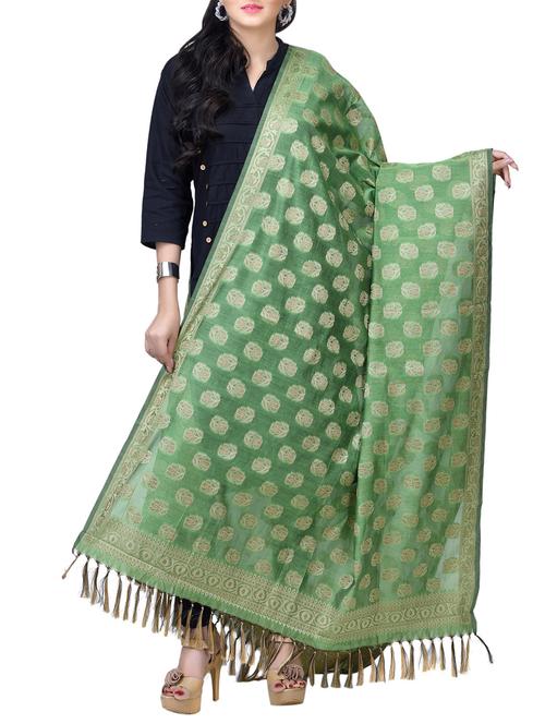 banarasi dupatta with fringes - 15729183 - Standard Image - 1