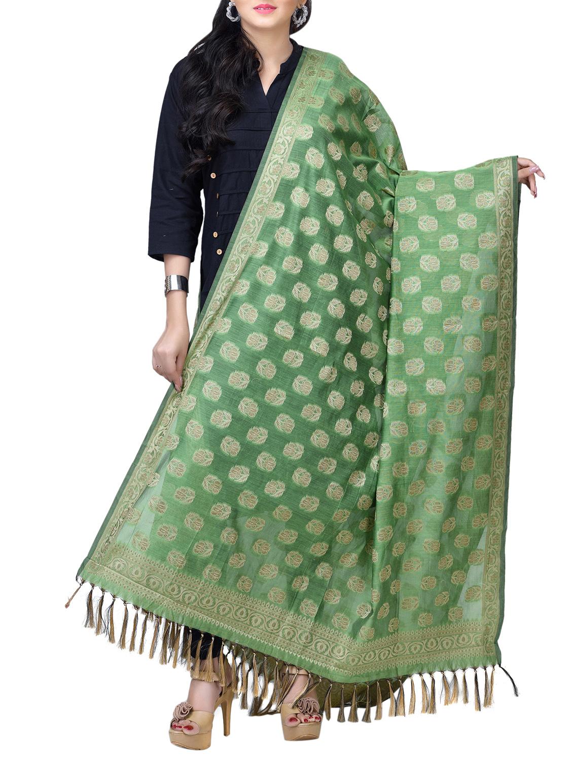 banarasi dupatta with fringes - 15729183 - Zoom Image - 1