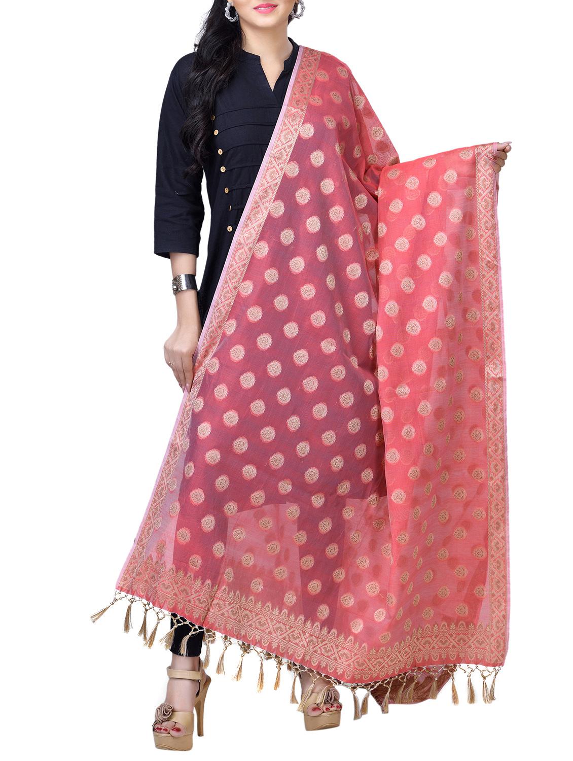 banarasi dupatta with fringes - 15729186 - Zoom Image - 1