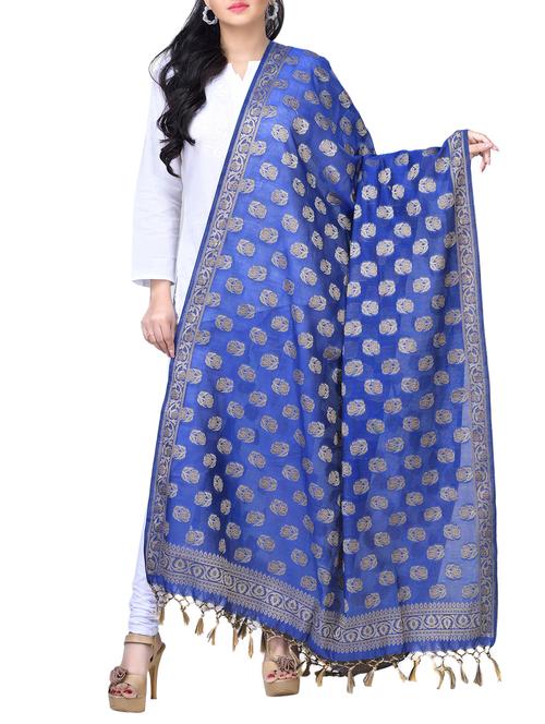 banarasi dupatta with fringes - 15729187 - Standard Image - 1