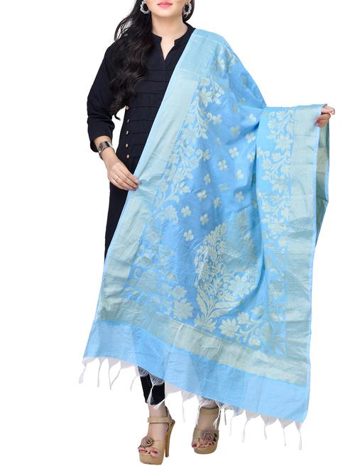banarasi dupatta with fringes - 15729188 - Standard Image - 1