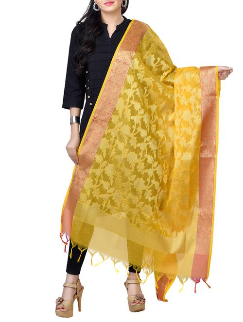banarasi dupatta with fringes - 15729191 - Standard Image - 1