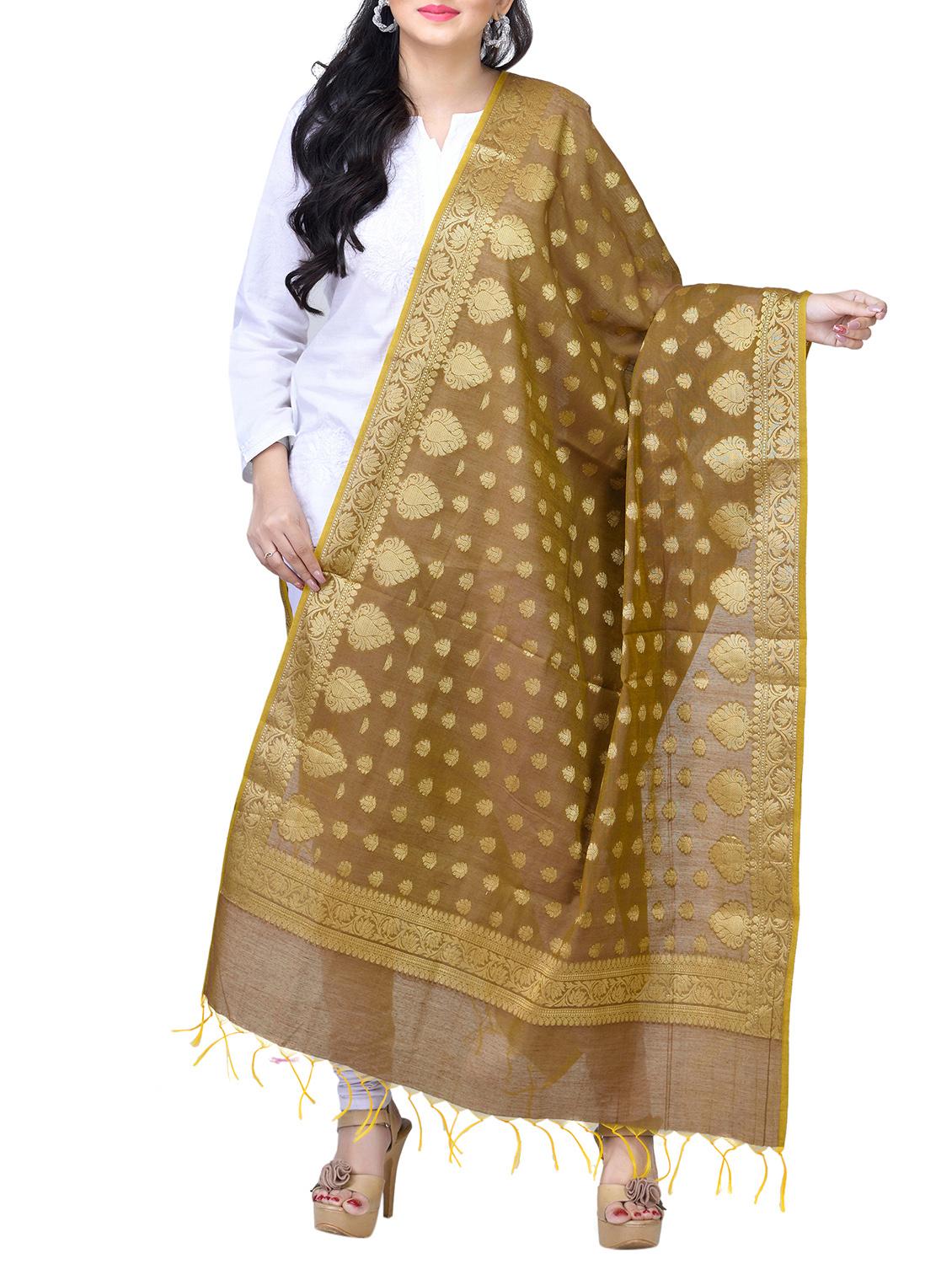 banarasi dupatta with fringes - 15729195 - Zoom Image - 1