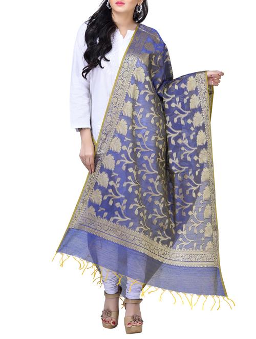 banarasi dupatta with fringes - 15729198 - Standard Image - 1