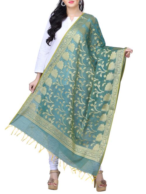 banarasi dupatta with fringes - 15729199 - Standard Image - 1