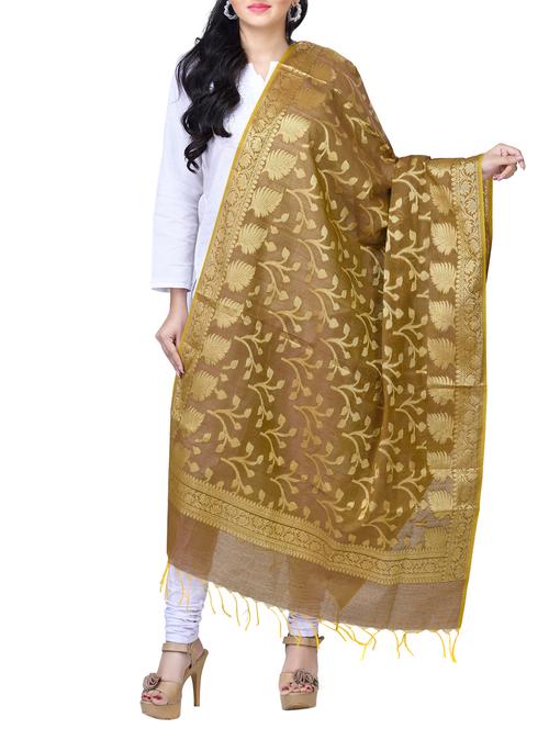 banarasi dupatta with fringes - 15729201 - Standard Image - 1