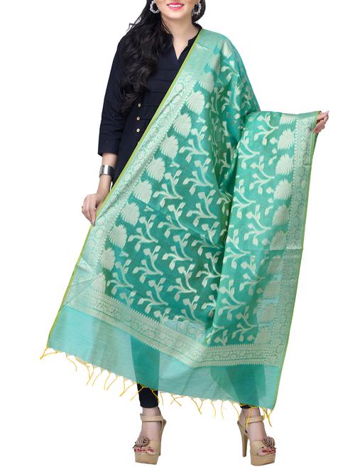 banarasi dupatta with fringes - 15729205 - Standard Image - 1