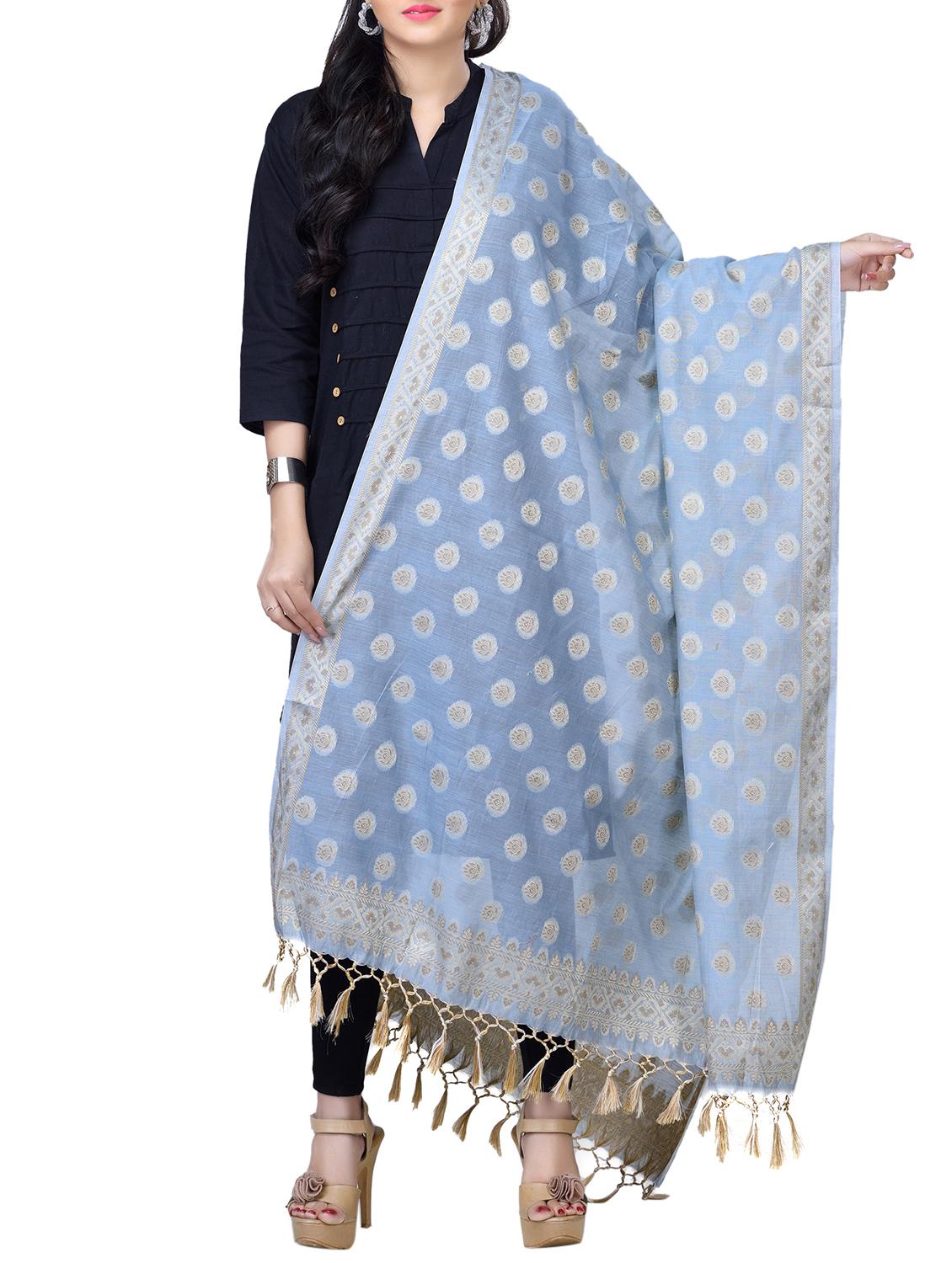 banarasi dupatta with fringes - 15729211 - Zoom Image - 1