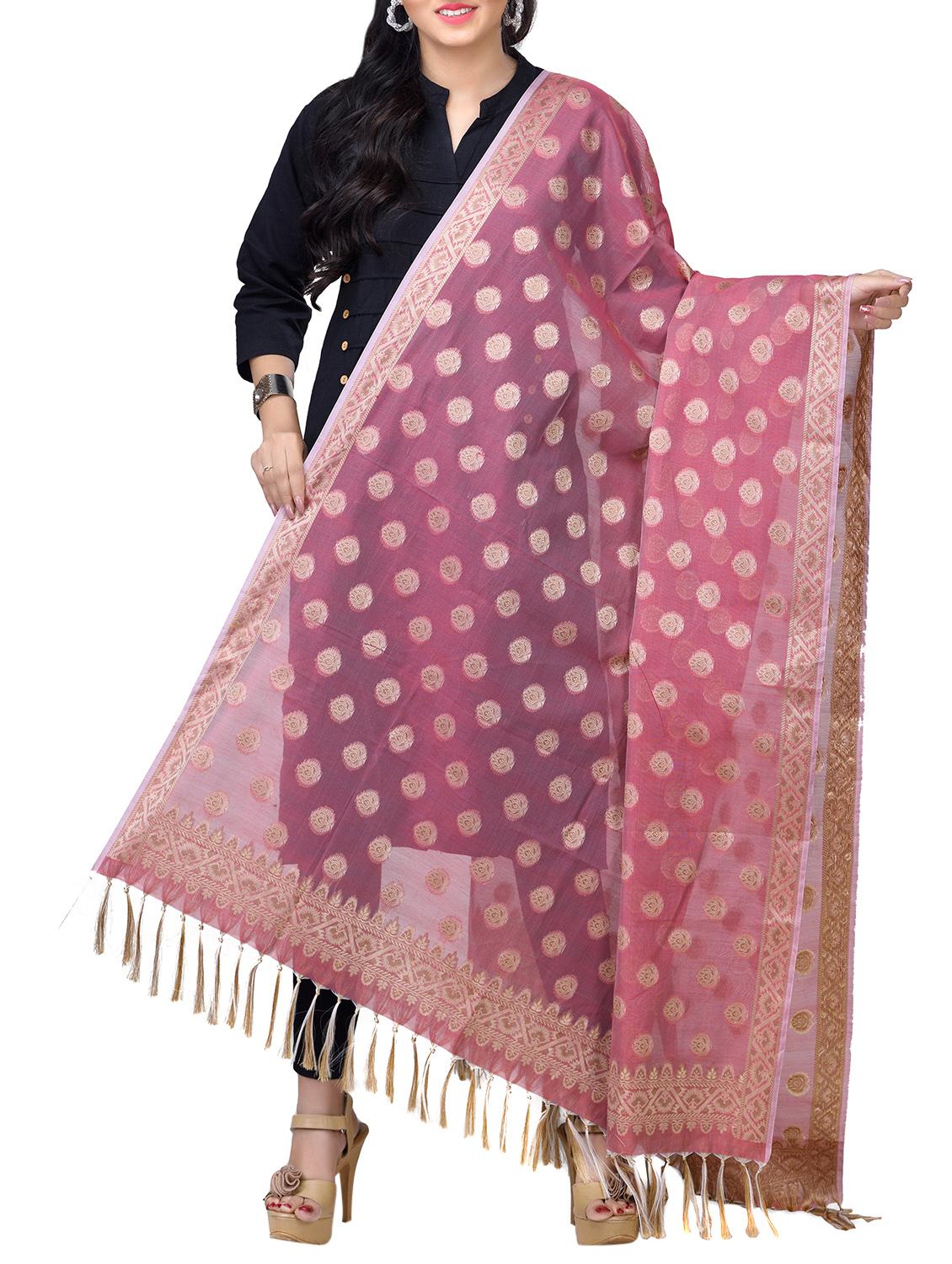 banarasi dupatta with fringes - 15729214 - Zoom Image - 1