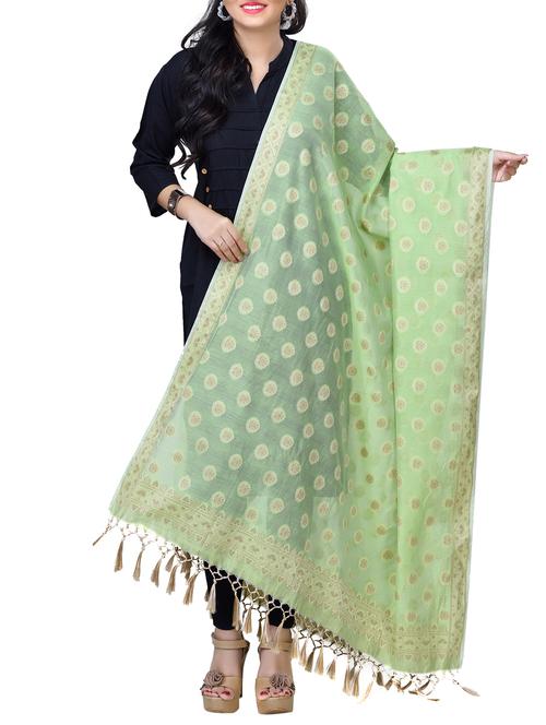 banarasi dupatta with fringes - 15729216 - Standard Image - 1