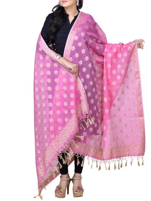 banarasi dupatta with fringes - 15729219 - Standard Image - 1