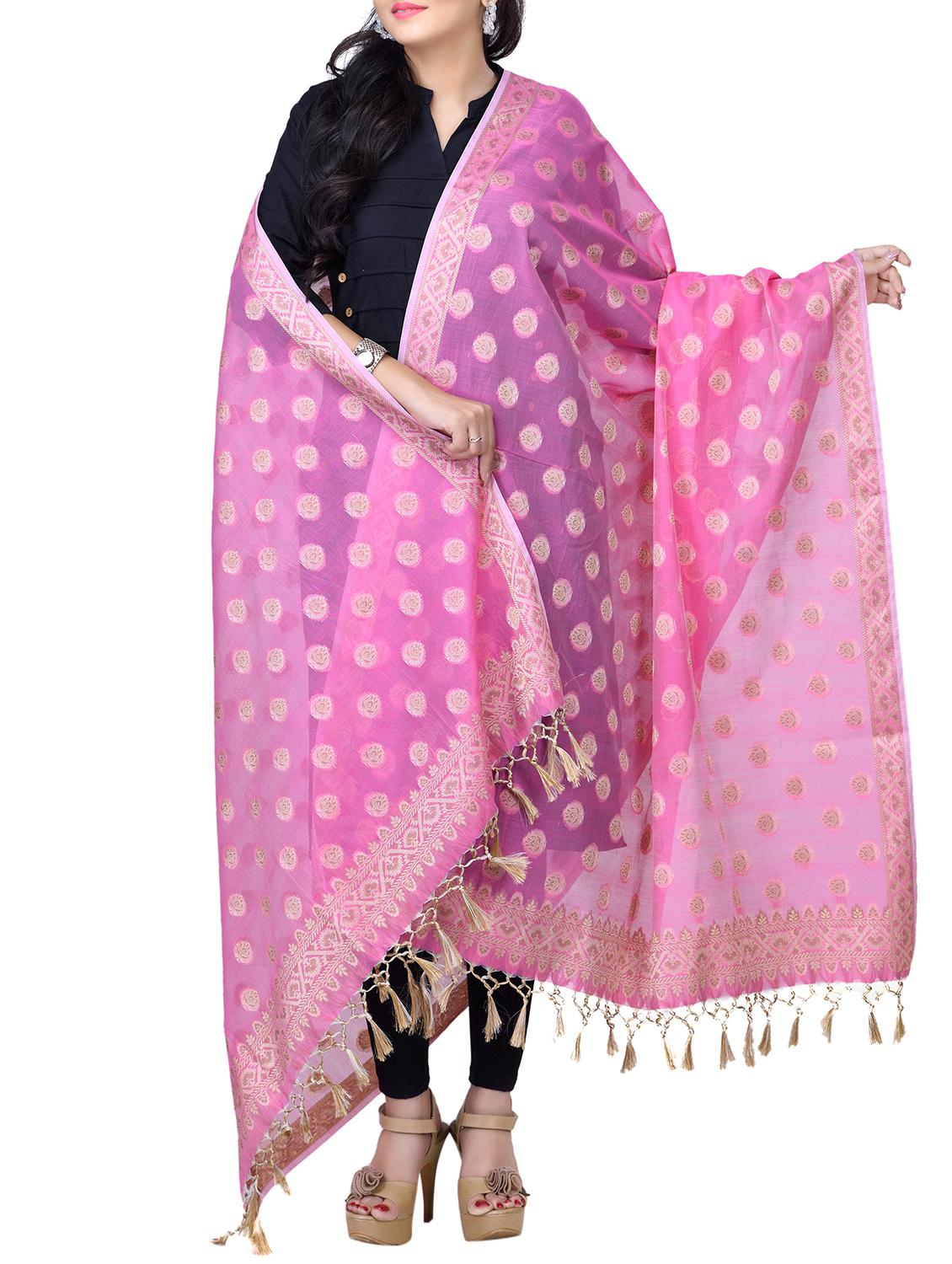 banarasi dupatta with fringes - 15729219 - Zoom Image - 1