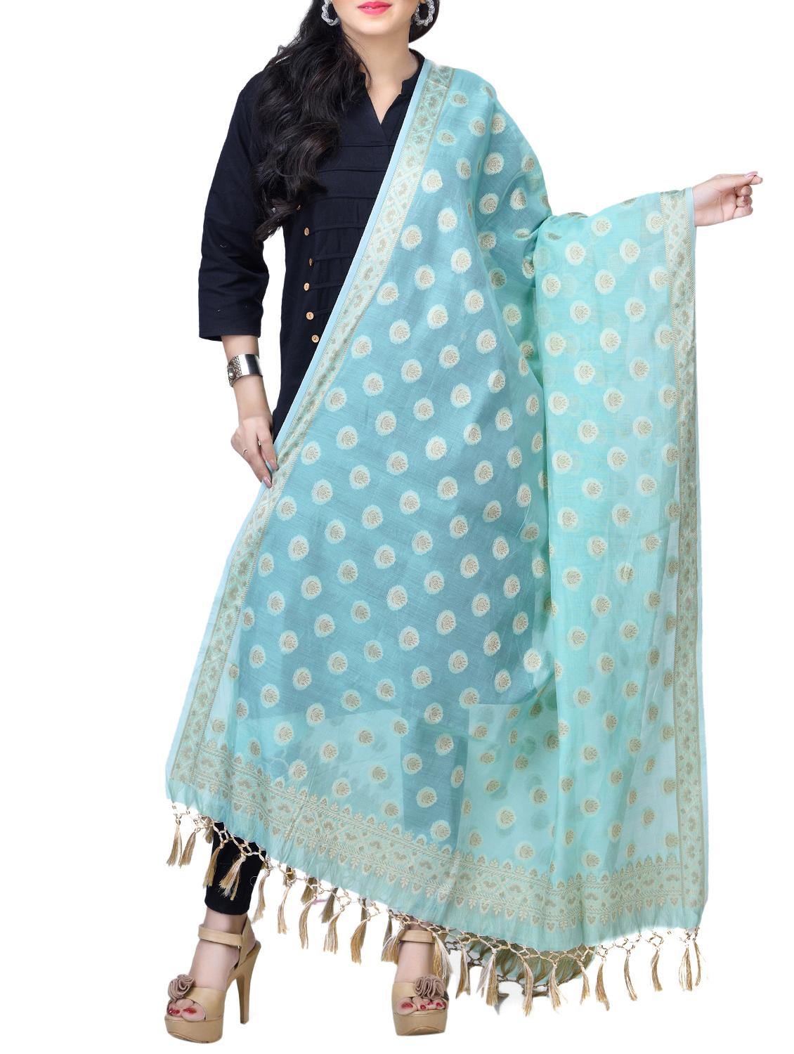 banarasi chanderi dupatta - 15729221 - Zoom Image - 1
