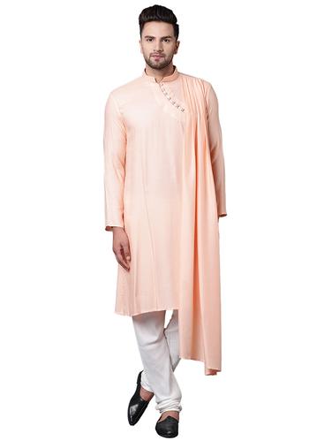 orange rayon kurta pyjama set - 15729232 - Very Small Image - 1