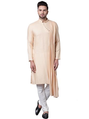 beige rayon kurta pyjama set - 15729233 - Very Small Image - 1
