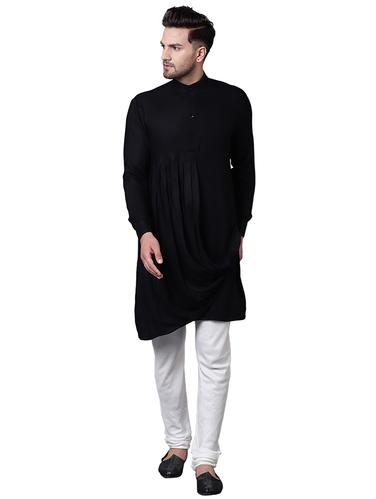 black rayon kurta pyjama set - 15729252 - Very Small Image - 1