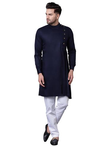 navy blue cotton kurta pyjama set - 15729256 - Very Small Image - 1