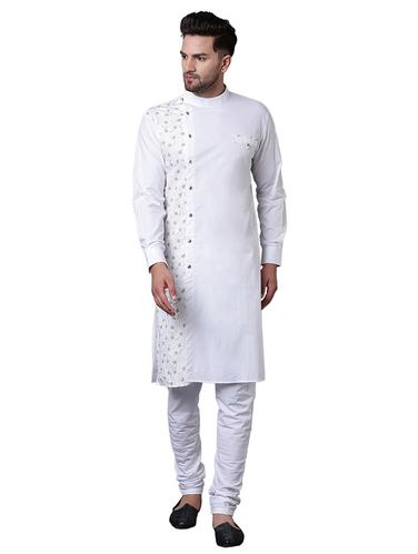 white cotton kurta pyjama set - 15729258 - Very Small Image - 1