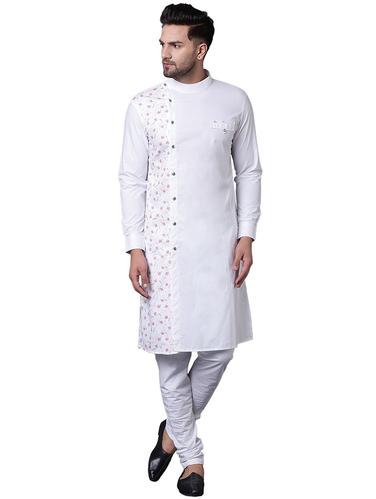 white cotton kurta pyjama set - 15729259 - Very Small Image - 1