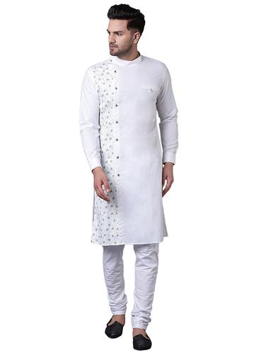white cotton kurta pyjama set - 15729260 - Very Small Image - 1