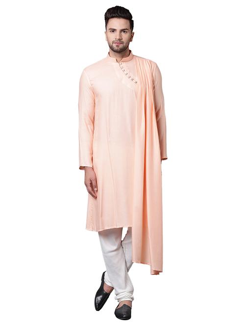 orange rayon long kurta - 15729277 - Standard Image - 1