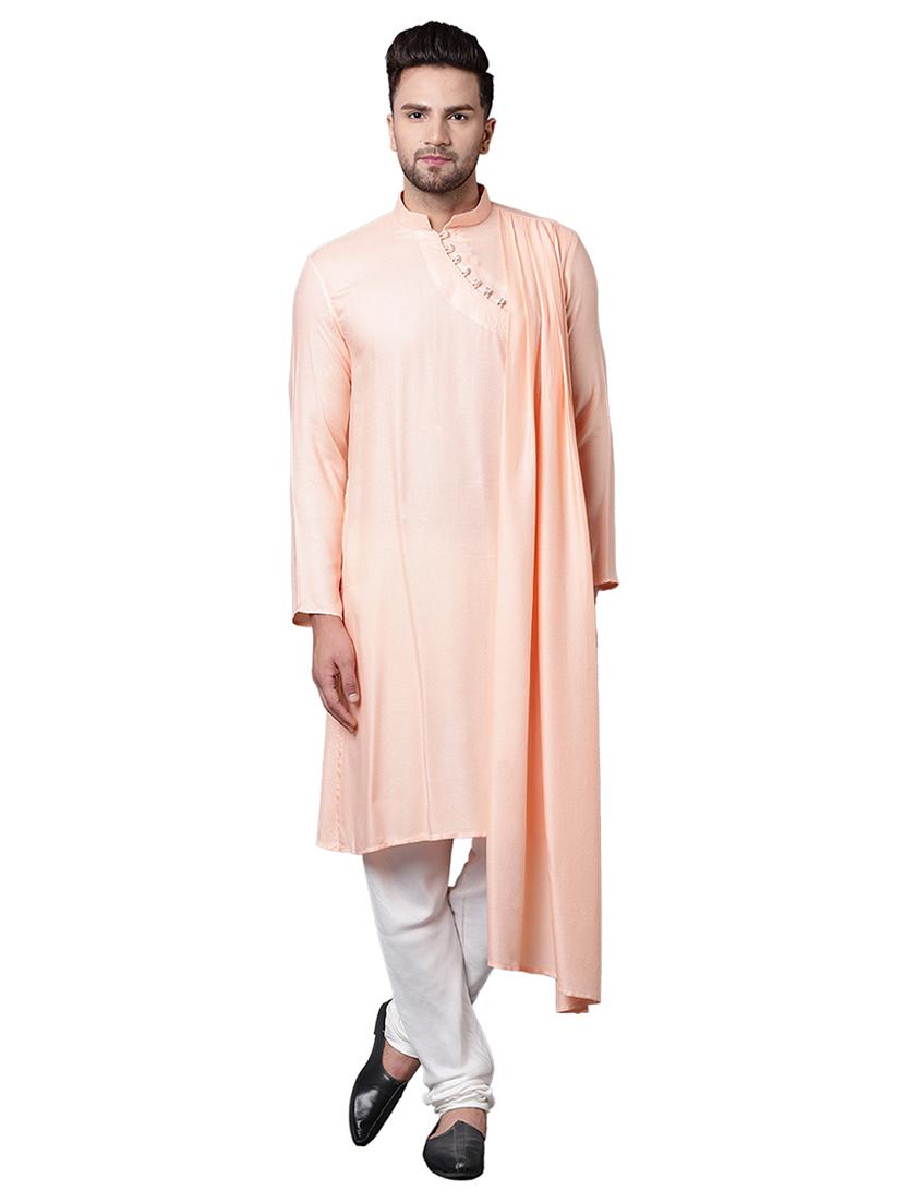orange rayon long kurta - 15729277 - Zoom Image - 1