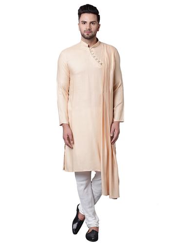 beige rayon long kurta - 15729278 - Very Small Image - 1