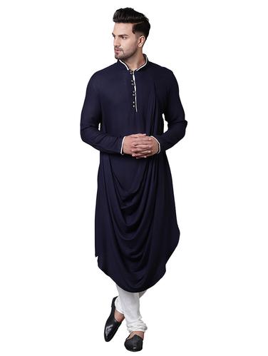 navy blue rayon long kurta - 15729293 - Very Small Image - 1