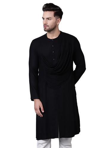 black rayon long kurta - 15729294 - Very Small Image - 1