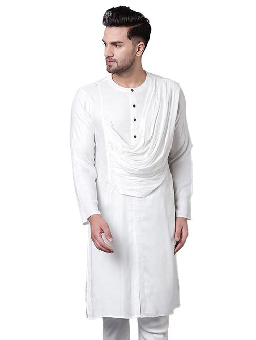 white rayon long kurta - 15729295 - Standard Image - 1