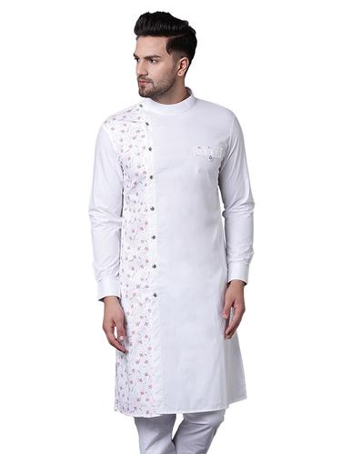 white cotton long kurta - 15729304 - Very Small Image - 1