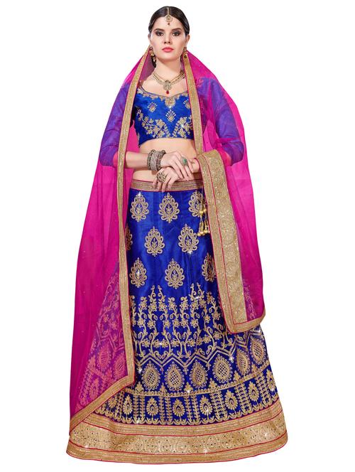 Embroidered a-line lehenga - 15729413 - Standard Image - 1