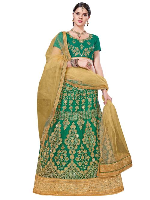 Embroidered a-line lehenga - 15729416 - Standard Image - 1