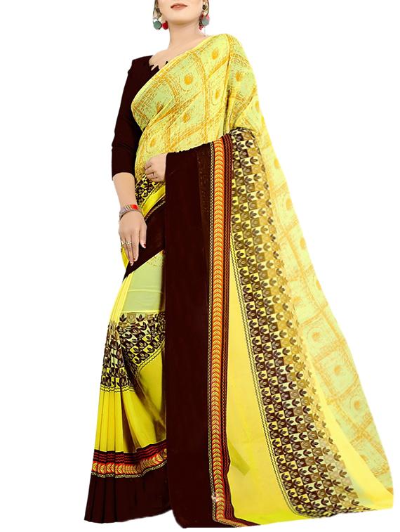 geometrical printed saree with blouse - 15729443 - Zoom Image - 1