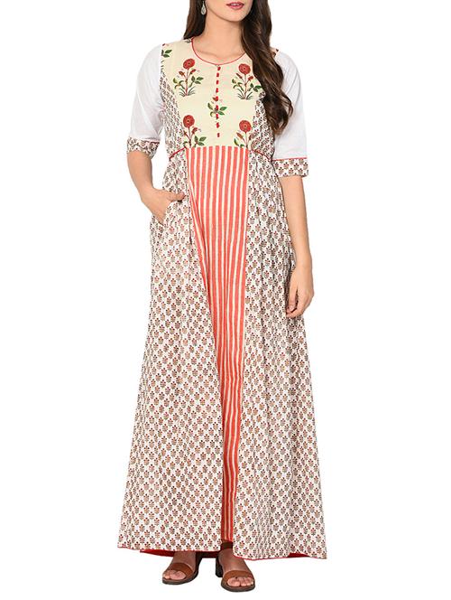 Printed flare kurta - 15729522 - Standard Image - 1