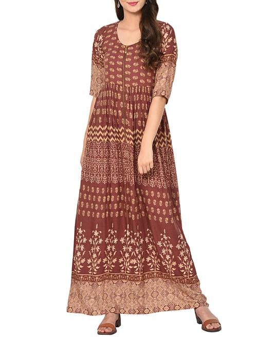 Printed flare kurta - 15729525 - Standard Image - 1