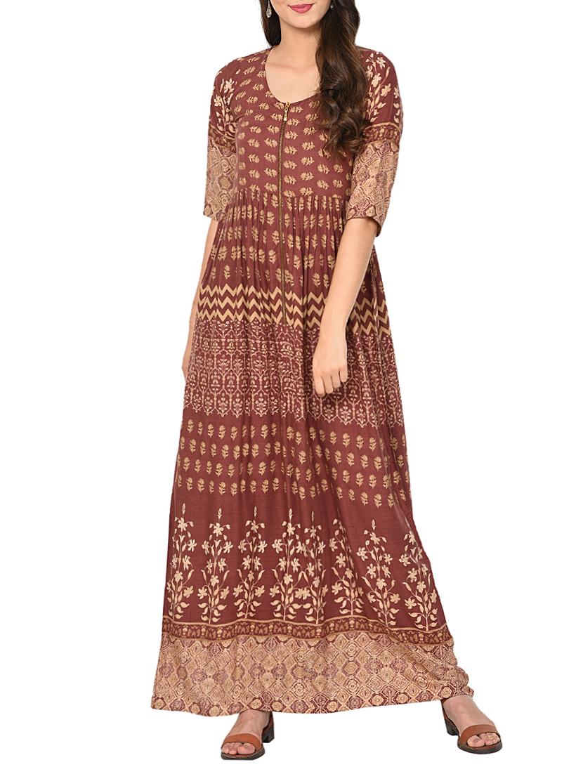 Printed flare kurta - 15729525 - Zoom Image - 1