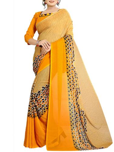 geometrical printed saree with blouse - 15729560 - Very Small Image - 1