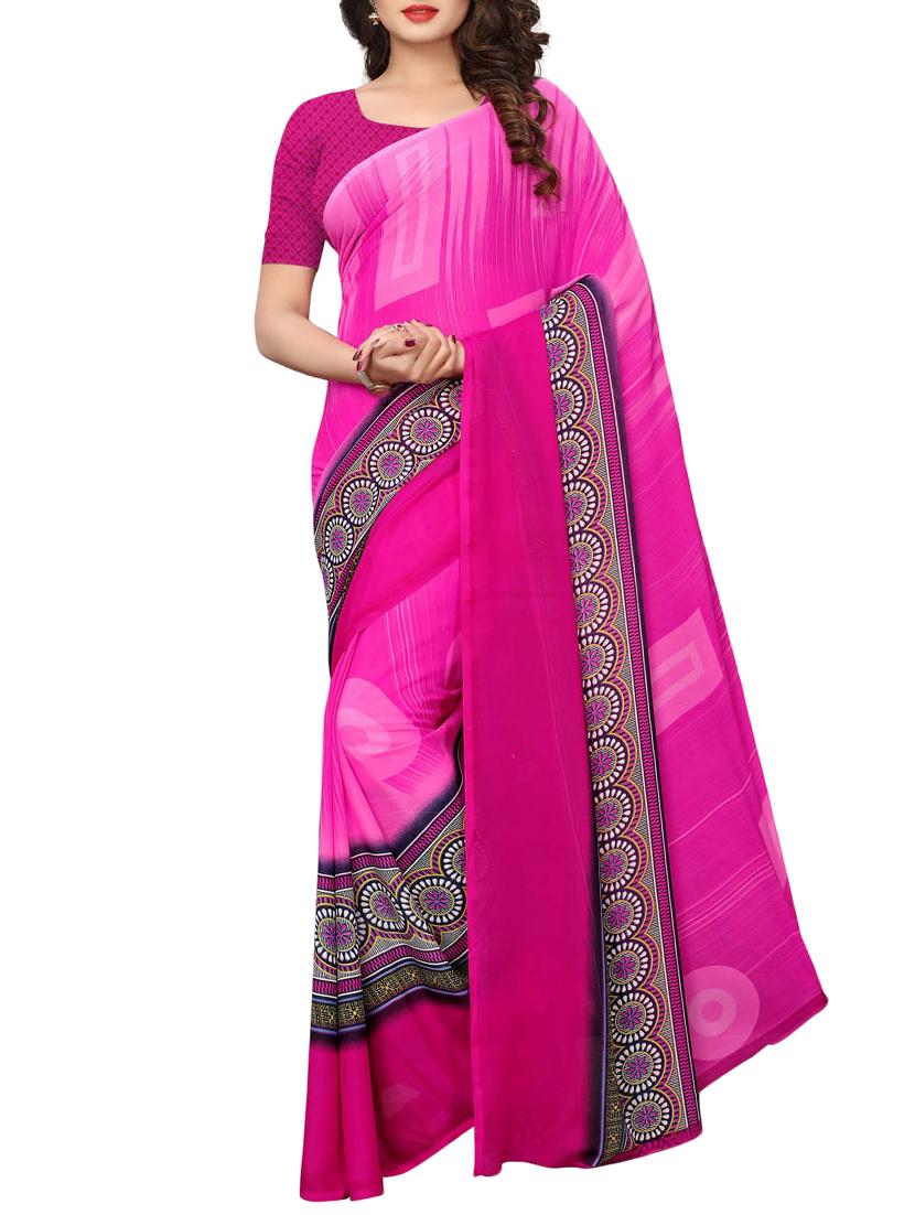 geometrical printed saree with blouse - 15729574 - Zoom Image - 1