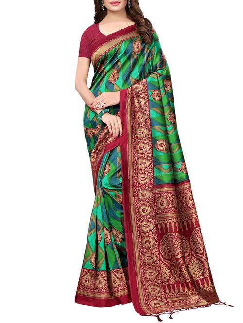 geometrical printed saree with blouse - 15729584 - Standard Image - 1