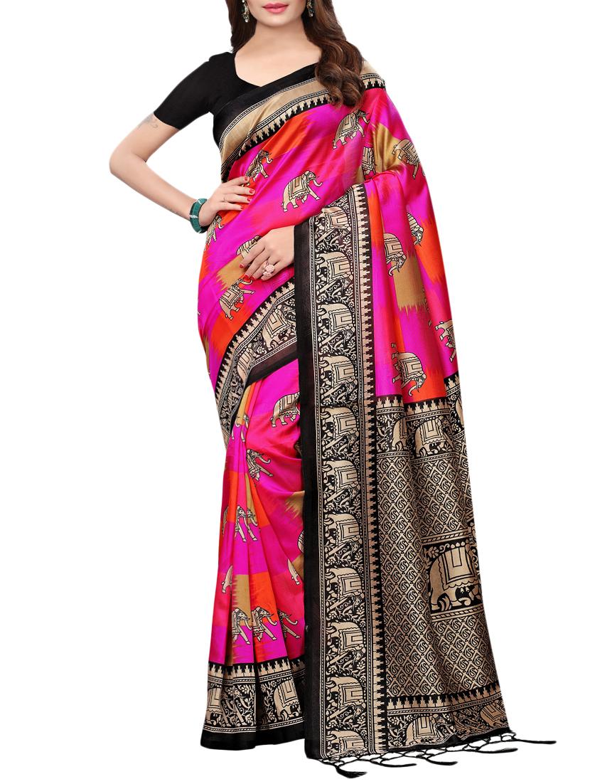 conversational printed saree with blouse - 15729593 - Zoom Image - 1