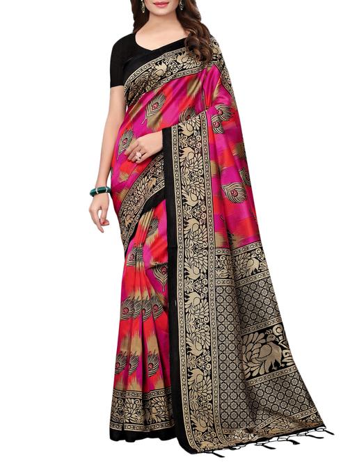conversational printed saree with blouse - 15729597 - Standard Image - 1