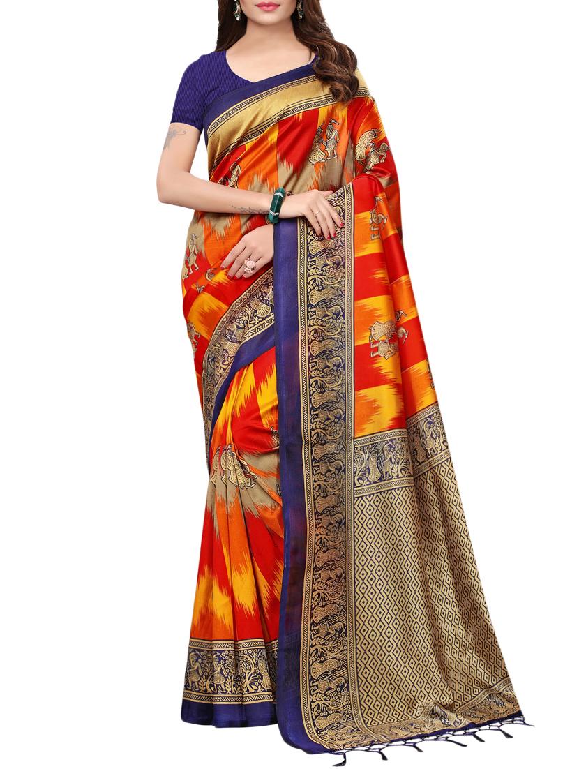conversational printed saree with blouse - 15729601 - Zoom Image - 1