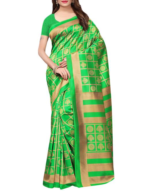 checkered printed saree with blouse - 15729606 - Standard Image - 1