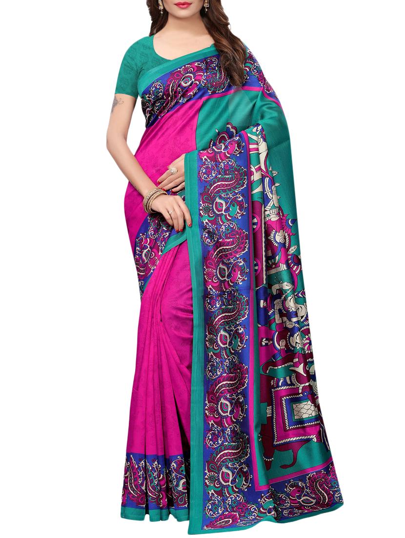 kalamkari printed saree with blouse - 15729610 - Zoom Image - 1