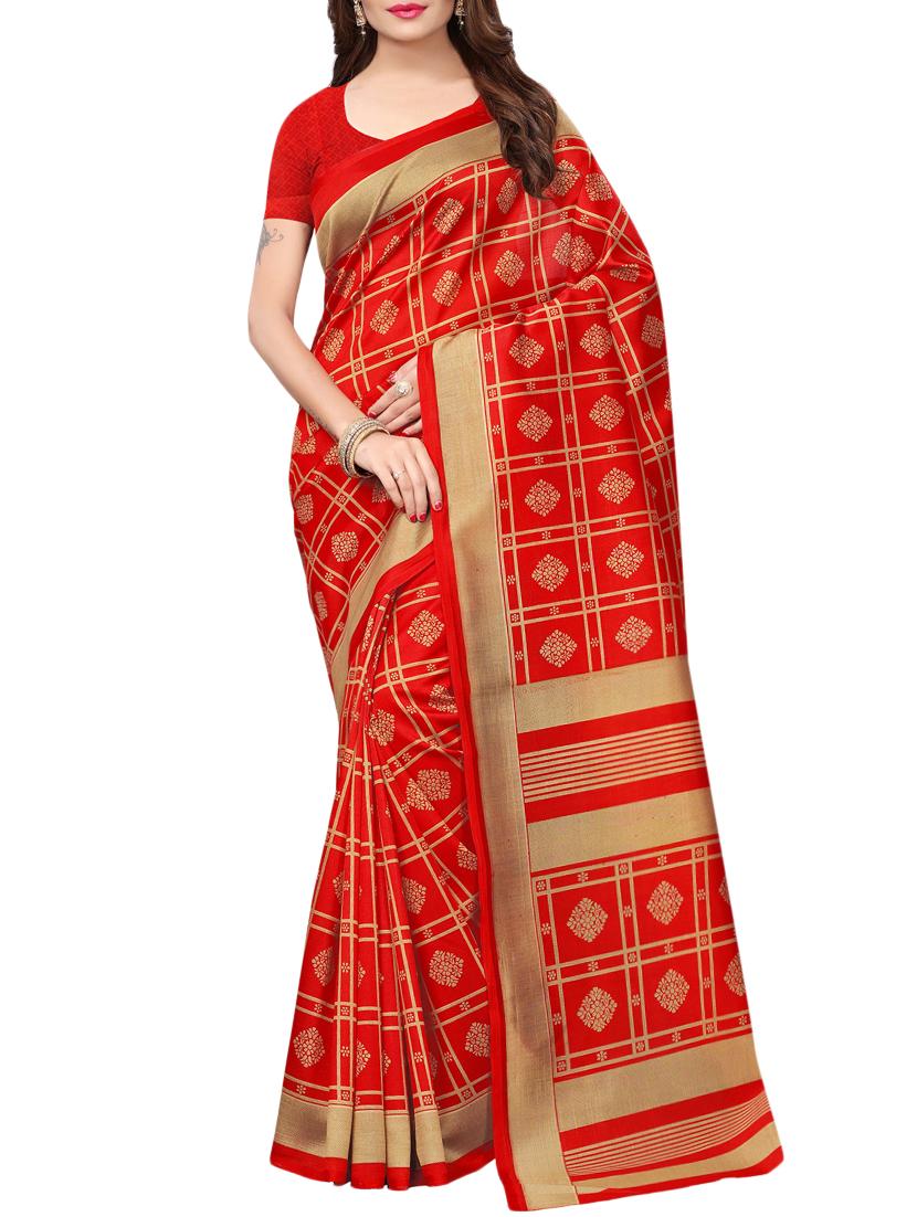 floral printed saree with blouse - 15729612 - Zoom Image - 1