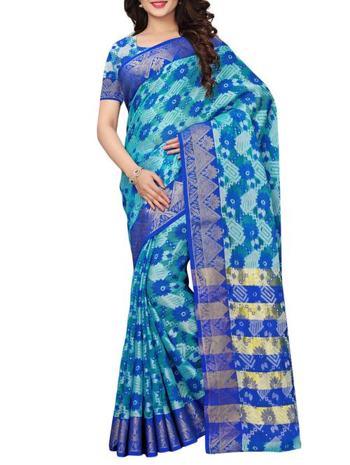 floral woven saree with blouse - 15729625 - Standard Image - 1