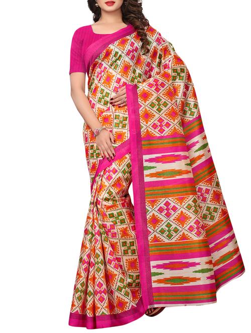 geometrical bhagalpuri saree with blouse - 15729652 - Standard Image - 1